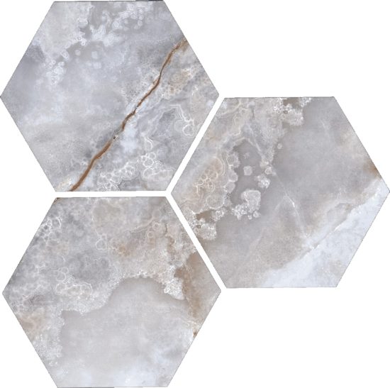 Treasure Blue Dream Onyx 6" Carved Hexagon | Tiles By Kia