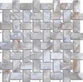 Treasure Blue Dream Onyx Polished Basketweave Mosaic | Tiles By Kia