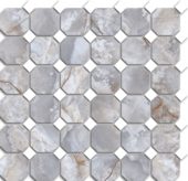 Treasure Blue Dream Onyx Polished Octagon/Dot Mosaic | Tiles By Kia