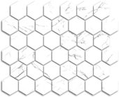Treasure Ice White Marble 2x2 Polished Hexagon Mosaic | Tiles By Kia