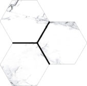 Treasure Ice White Marble 6" Carved Hexagon | Tiles By Kia