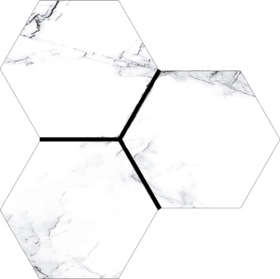 Treasure Ice White Marble 6" Carved Hexagon | Tiles By Kia