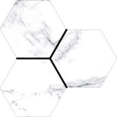 Treasure Ice White Marble 6" Carved Hexagon | Tiles By Kia