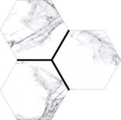 Treasure Ice White Marble 6" Carved Hexagon | Tiles By Kia
