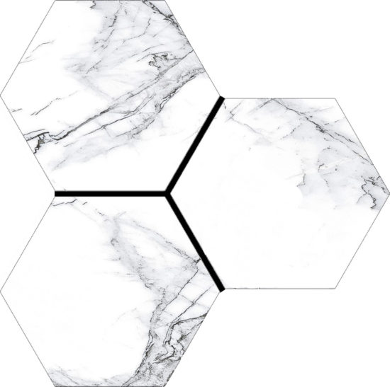 Treasure Ice White Marble 6" Carved Hexagon | Tiles By Kia