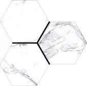Treasure Ice White Marble 6" Carved Hexagon | Tiles By Kia