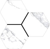 Treasure Ice White Marble 6" Carved Hexagon | Tiles By Kia