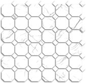 Treasure Ice White Marble Polished Octagon/Dot Mosaic | Tiles By Kia