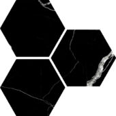 Treasure Midnight Nero 6" Carved Hexagon | Tiles By Kia
