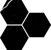 Treasure Midnight Nero 6" Carved Hexagon | Tiles By Kia