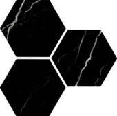 Treasure Midnight Nero 6" Carved Hexagon | Tiles By Kia