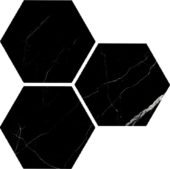 Treasure Midnight Nero 6" Carved Hexagon | Tiles By Kia