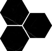 Treasure Midnight Nero 6" Carved Hexagon | Tiles By Kia