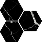 Treasure Midnight Nero 6" Carved Hexagon | Tiles By Kia
