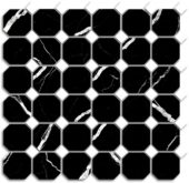 Treasure Midnight Nero Polished Octagon/Dot Mosaic | Tiles By Kia