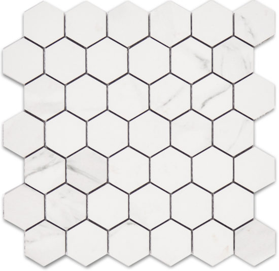 Treasure Statuario 2x2 Polished Hexagon Mosaic | Tiles By Kia