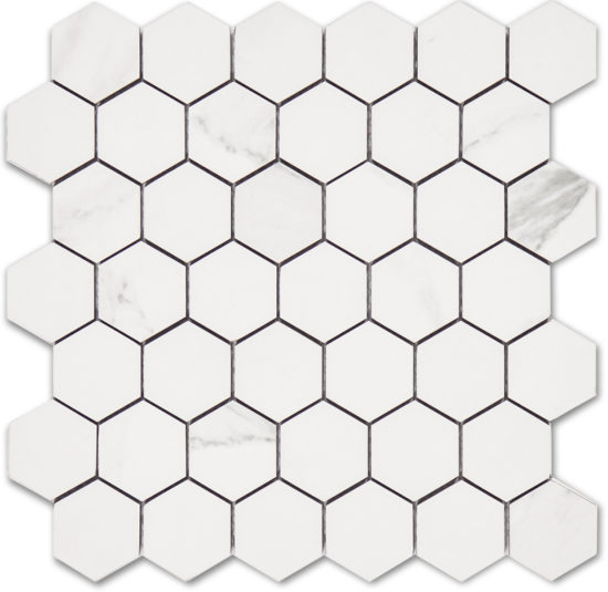 Treasure Statuario 2x2 Polished Hexagon Mosaic | Tiles By Kia