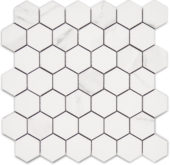 Treasure Statuario 2x2 Polished Hexagon Mosaic | Tiles By Kia