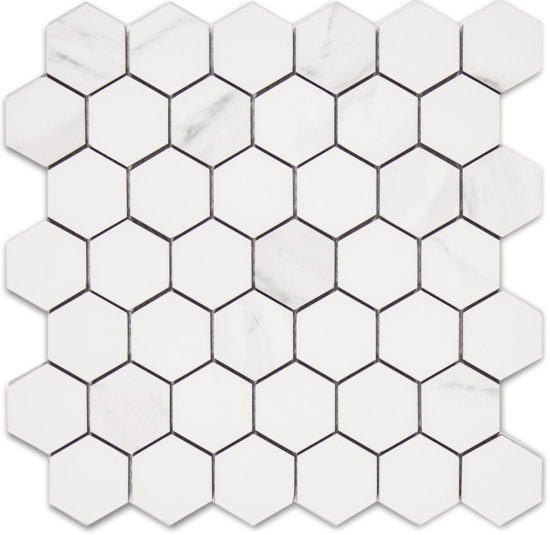 Treasure Statuario 2x2 Polished Hexagon Mosaic | Tiles By Kia