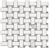 Treasure Statuario Polished Basketweave Mosaic | Tiles By Kia