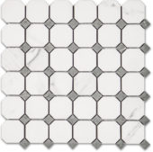 Treasure Statuario Polished Octagon/Dot Mosaic | Tiles By Kia