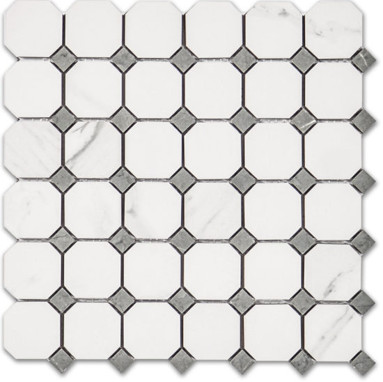 Treasure Statuario Polished Octagon/Dot Mosaic | Tiles By Kia