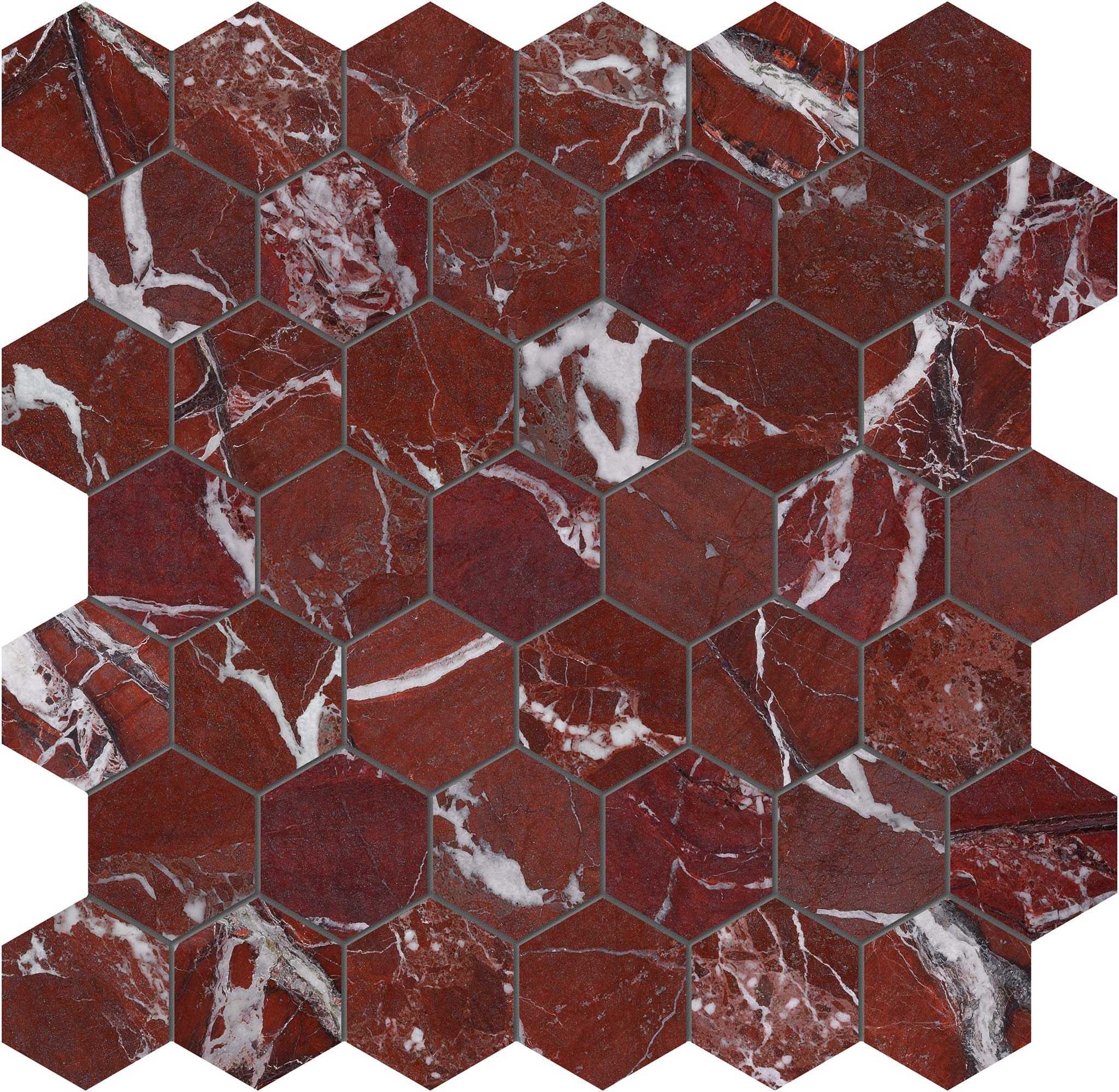 Tuscano Rosso 2 Hexagon Mosaic | Tiles By Kia