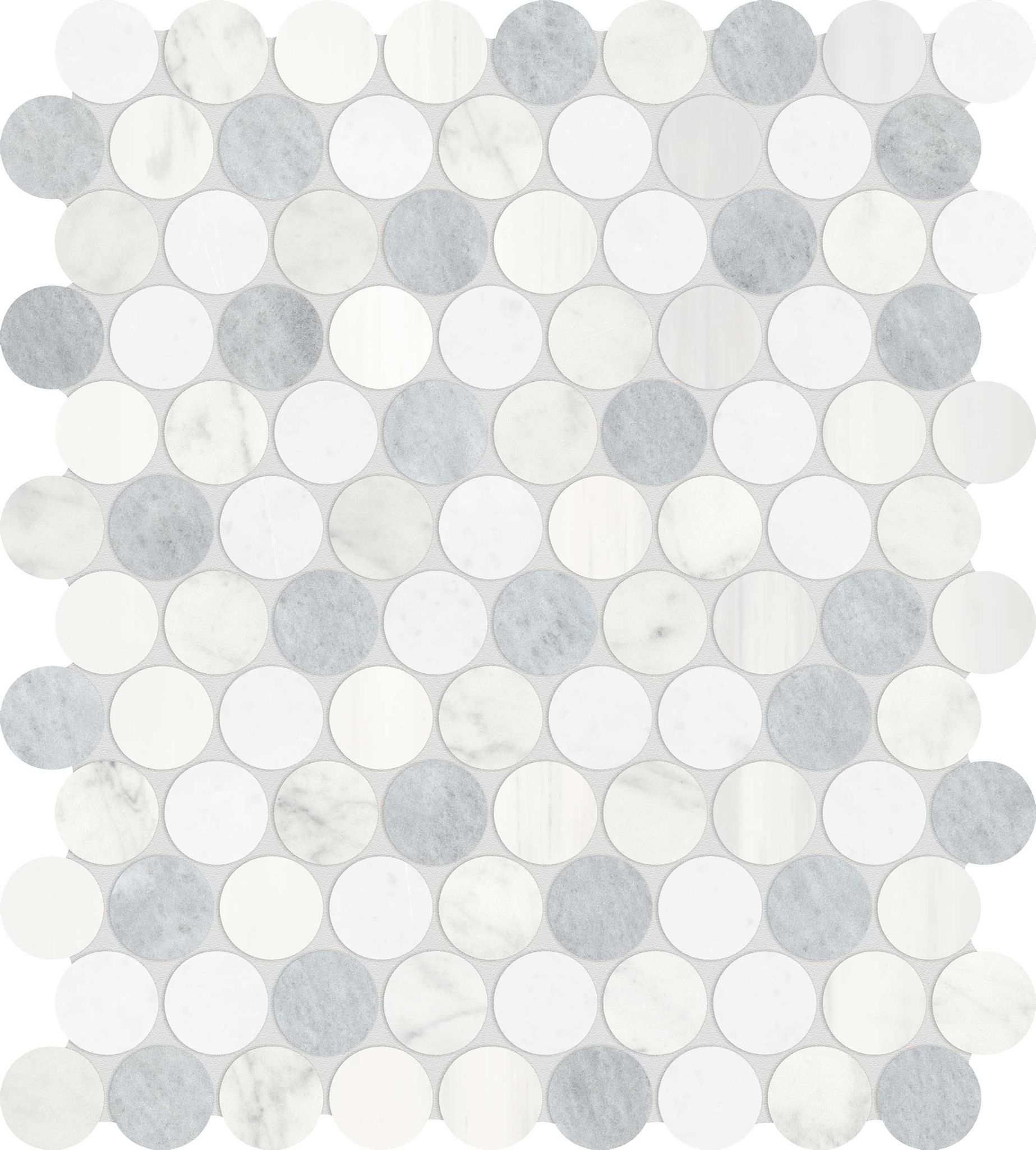 Utopio 1.25 Penny Round Polar Mosaic | Tiles By Kia