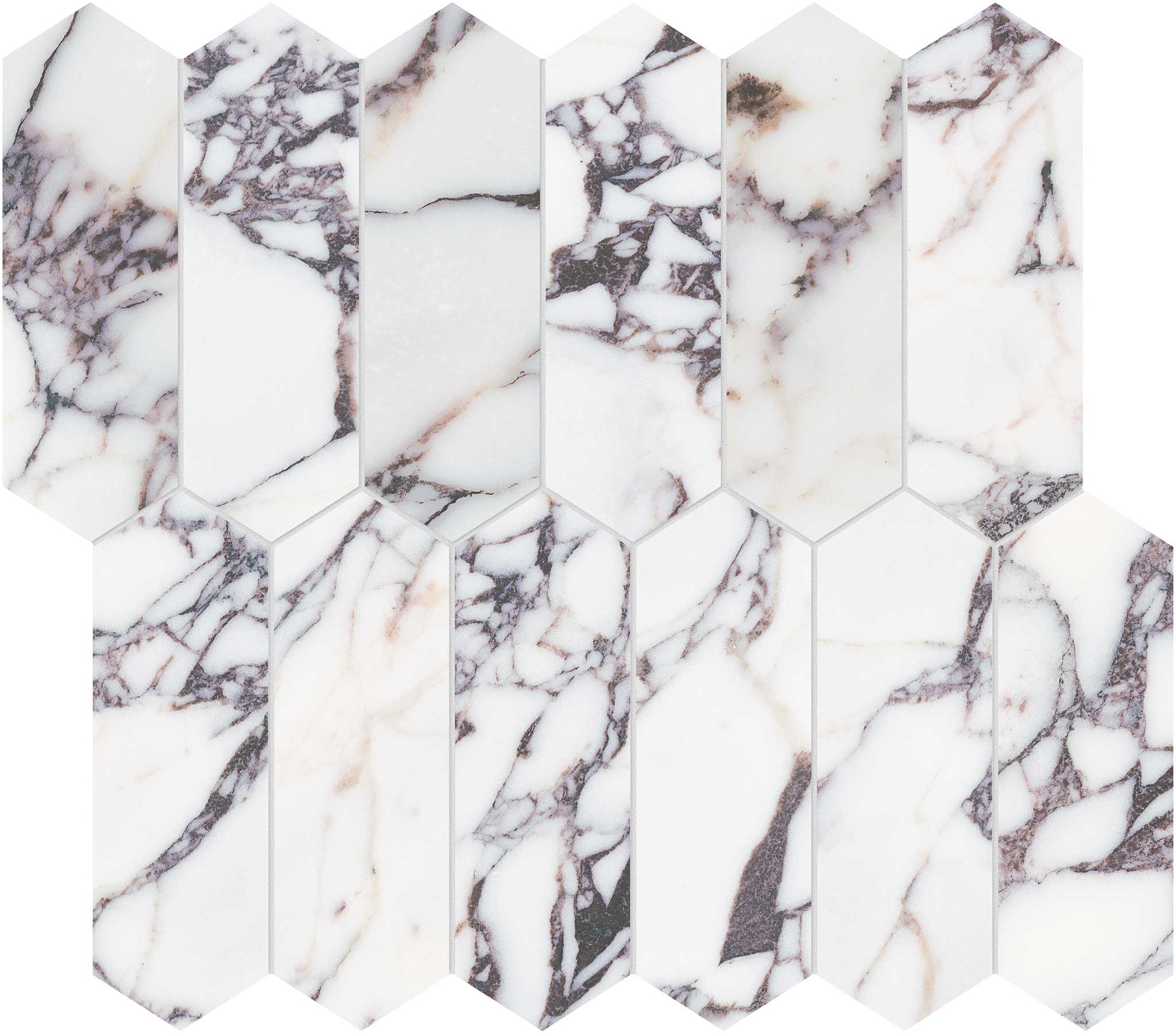 Viola Roccia 2x6 Picket Mosaic | Tiles By Kia