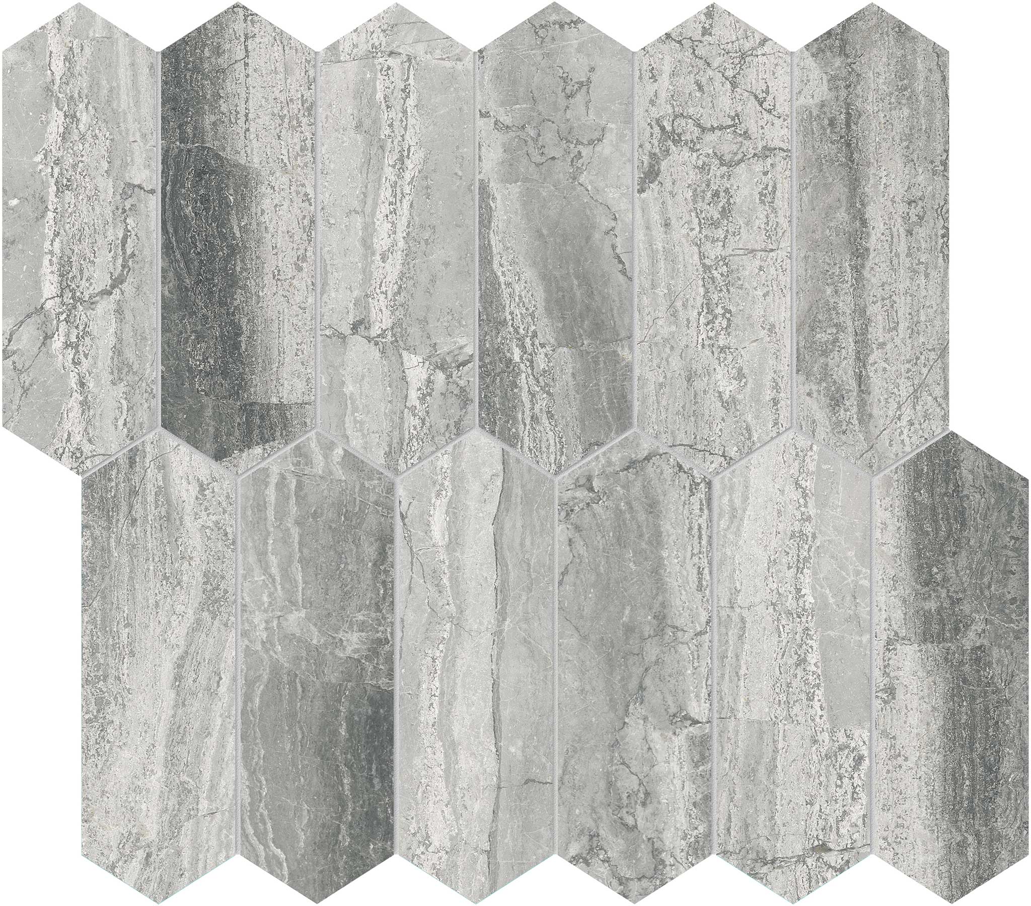 Volcana Notte 2x6 Picket Mosaic | Tiles By Kia