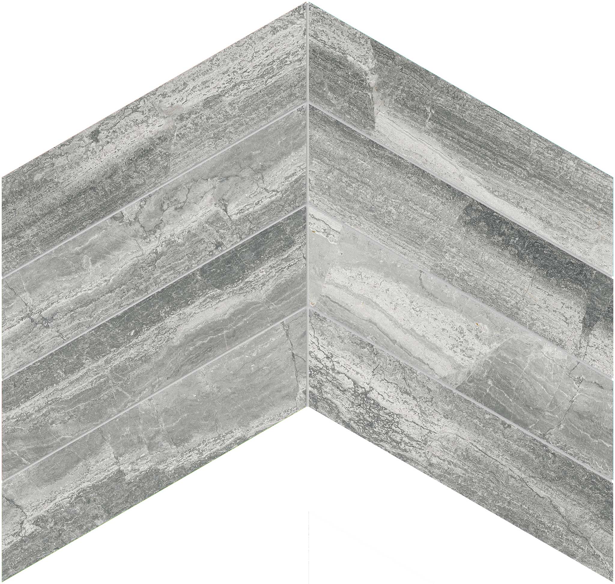 Volcana Notte 2x8.5 Chevron Mosaic | Tiles By Kia