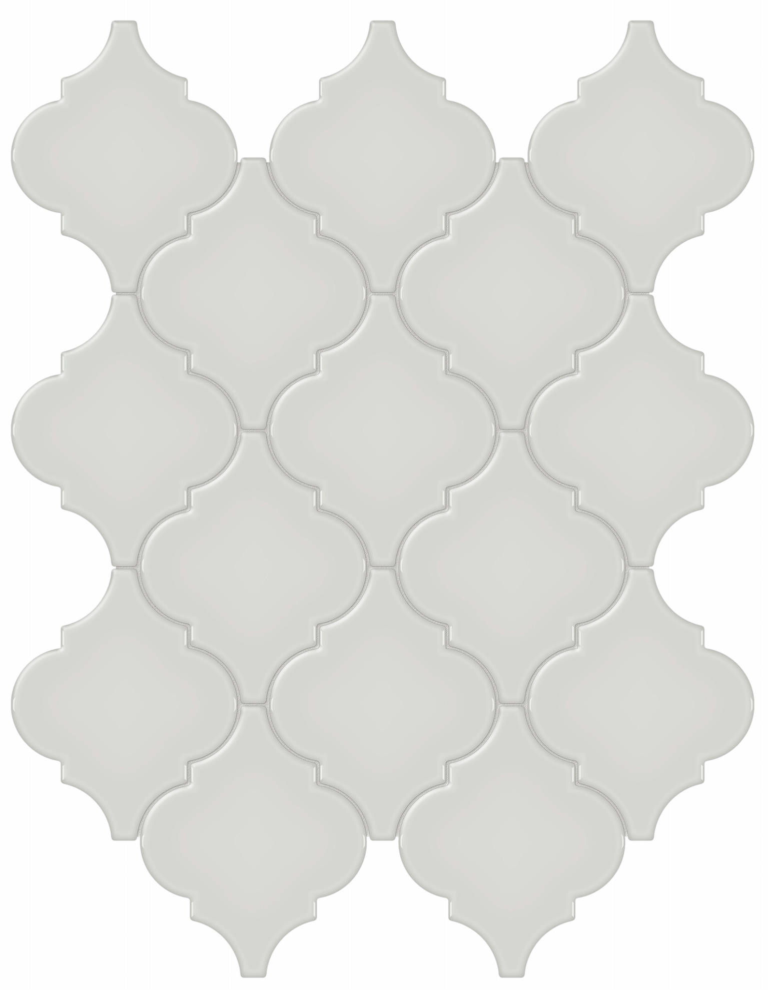 Warm Grey Glossy Arabesque Mosaic | Tiles By Kia