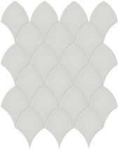 Warm Grey Glossy Scallop Mosaic | Tiles By Kia