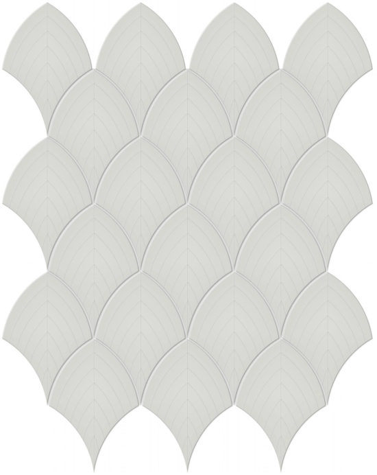 Warm Grey Glossy Scallop Mosaic | Tiles By Kia