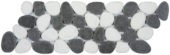 White & Black Reconstituted Pebble Interlocking Mosaic | Tiles By Kia