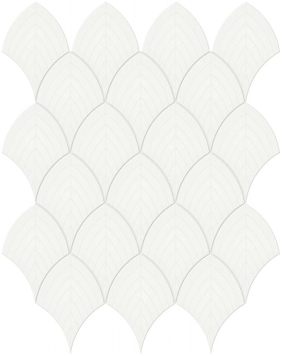White Glossy Scallop Mosaic | Tiles By Kia