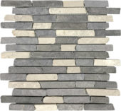 White Grey Broken Brick Marble Interlocking Mosaic | Tiles By Kia
