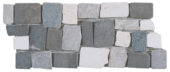 White Light & Dark Grey Cubic Marble Opus Interlocking Border | Tiles By Kia