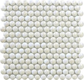 White Penny Round Pebbles Glass Mosaic | Tiles By Kia