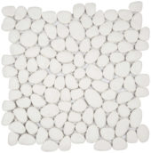 White Reconstituted Pebble Interlocking Mosaic | Tiles By Kia