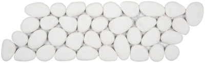 White Reconstituted Pebble Mosaic Interlocking Border