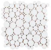 White Reconstituted Round Interlocking Mosaic | Tiles By Kia