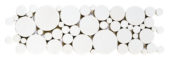 White Reconstituted Round Mosaic Interlocking Border | Tiles By Kia