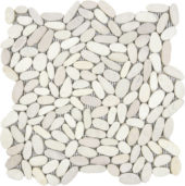 White Sliced Matte Pebble Interlocking Mosaic | Tiles By Kia
