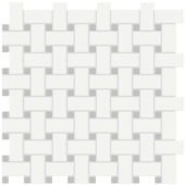 White w/Loft Grey Matte Basketweave Mosaic | Tiles By Kia