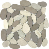 White/Beige Xl Sliced Matte Pebble Interlocking | Tiles By Kia