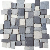White/L.grey/D.grey Cubic Marble Opus Interlocking Mosaic | Tiles By Kia