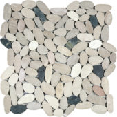 White/Pink/Beige/Black Sliced Matte Pebble Interlocking Mosaic | Tiles By Kia
