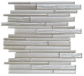 Wood Look Glass Baguette Light Grey Interlocking Mosaic | Tiles By Kia