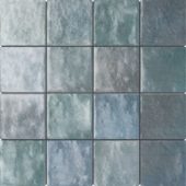 Zellige Glazed Ceramic Soft Blue Mix 3"x3" Mosaic | Tiles By Kia